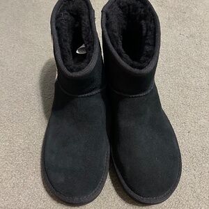 Ugg Black Plush Suede Lined Short Boots